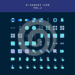 Ui gadget icon set flat style design vol 2