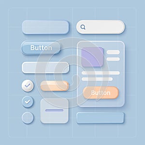 UI grid system with neumorphic components