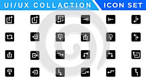 UI icons set. Vector. For mobile, web, social media, business. User interface elements for mobile app. Simple modern design