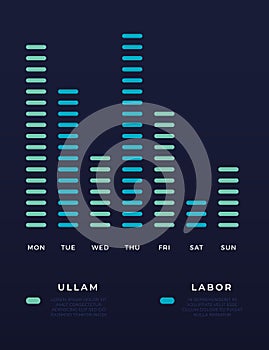 UI infographic statistic elements. Data visualization graphs, diagram for presentation. Vector illustration