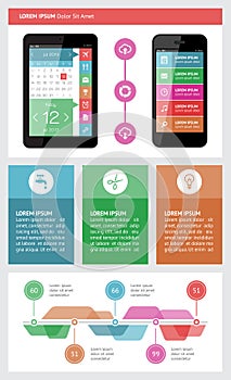 Ui, infographics and web elements including flat d