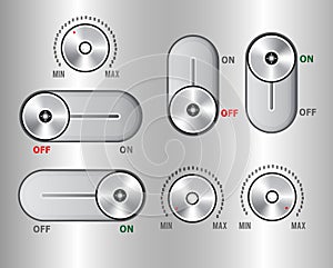 UI Kit Elements, Slider Toggle Set