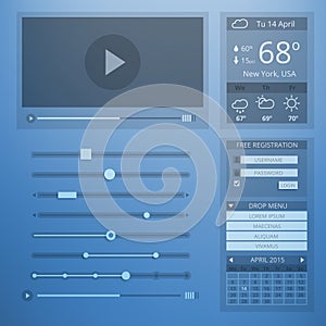 UI transparency flat design of web elements