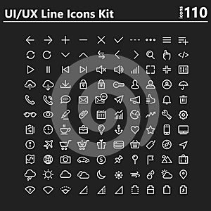 UI and UX big bold line icons kit