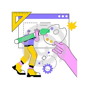 UI and UX design abstract concept vector illustration.