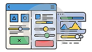 UI UX Design App Interface, Slider Controls, Dashboard Elements