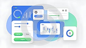UI UX Design Elements, Dashboard, Data Visualization, Vector
