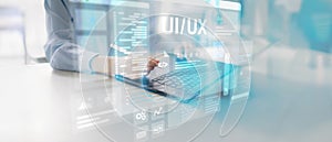 UI UX Design and User Interface Development Displayed on a Virtual Workspace