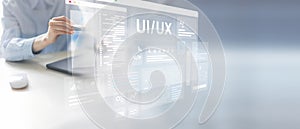 UI UX Design and User Interface Development Displayed on a Virtual Workspace
