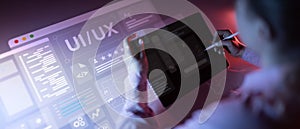 UI UX Design and User Interface Development Displayed on a Virtual Workspace