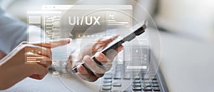 UI UX Design and User Interface Development Displayed on a Virtual Workspace
