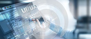 UI UX Design and User Interface Development Displayed on a Virtual Workspace