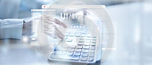 UI UX Design and User Interface Development Displayed on a Virtual Workspace