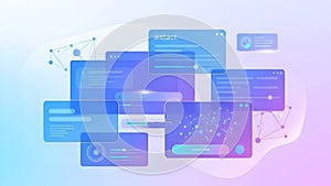 UI UX Design, Web Interface, Data Visualization, Abstract Background