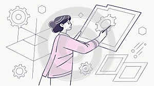 UI UX Designer Creating a User Interface Layout, vector design Generative AI