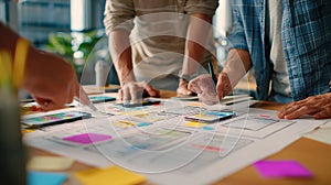 UI UX Designers Collaborating on Mobile App Prototypes