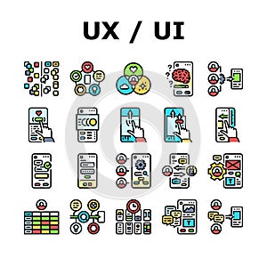 ui ux digital develop code app icons set vector