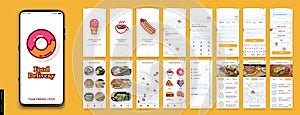 UI, UX, GUI Mobile app design. Food Delivery