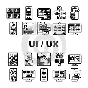 ui ux web interface app icons set vector