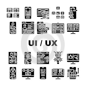 ui ux web interface app icons set vector