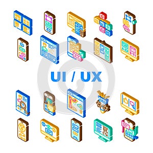 ui ux web interface app icons set vector