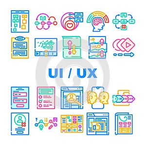 ui ux web interface mobile icons set vector
