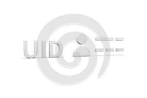 UID concept white background 3d