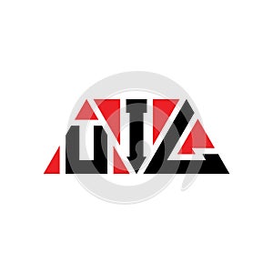 UIL triangle letter logo design with triangle shape. UIL triangle logo design monogram. UIL triangle vector logo template with red