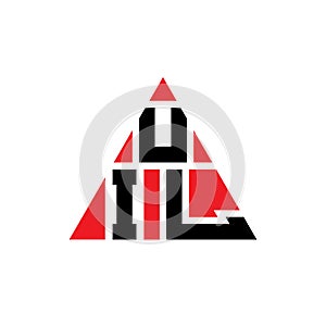 UIL triangle letter logo design with triangle shape. UIL triangle logo design monogram. UIL triangle vector logo template with red photo