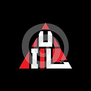 UIL triangle letter logo design with triangle shape. UIL triangle logo design monogram. UIL triangle vector logo template with red photo