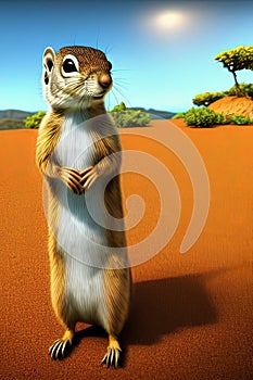 Uinta Ground Squirrel Animal. Illustration Artist Rendering