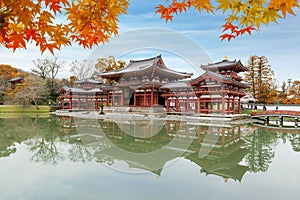 Uji, Kyoto, Japan at Byodoin Temple during autumn season