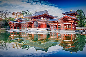 Uji, Kyoto, Japan - famous Byodo-in Buddhist temple.