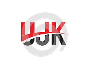 UJK Letter Initial Logo Design Vector Illustration