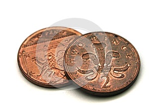UK 2 penny coins