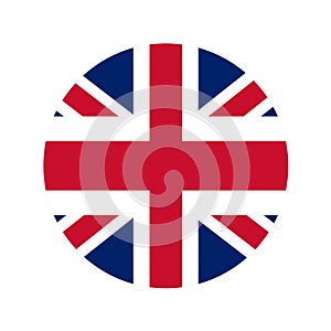 UK circle flag, vector illustration flat design