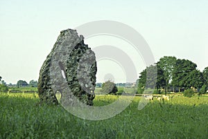 UK, Cotswolds, Minchinhampton, The Tingle Stone, ancient standing stone