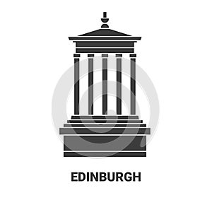 Uk, Edinburgh travel landmark vector illustration