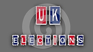 UK Elections banner on torn paper effect