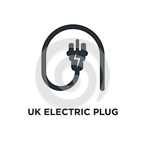 uk electric plug icon. uk electric plug concept symbol design, v