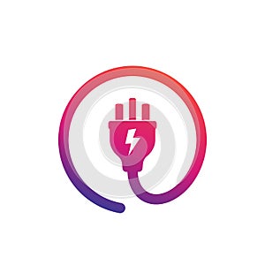 Uk electric plug icon, vector logo