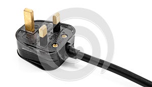 UK electrical plug on a white background photo