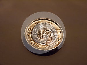Uk england british pound coin isolated macro