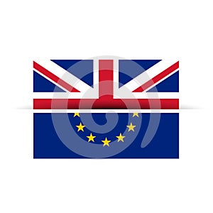 Uk and european union flag getting separated