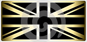 UK Flag Black & Gold Plain