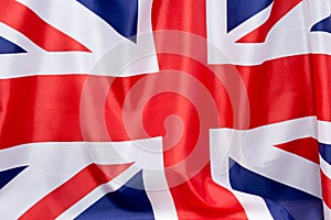 UK Flag flutters in the wind.The place to advertise, template.