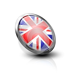 UK flag glass button