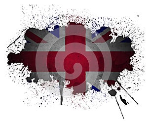 UK flag grunge paint splatter
