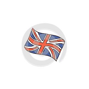 UK flag icon and background with flat design