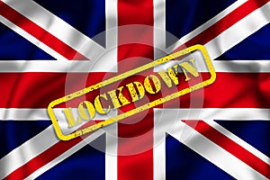 UK flag illustration with lockdown text